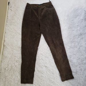 Banana Republic Genuine Suede Leather Tapered Pants Size 10 FLAW